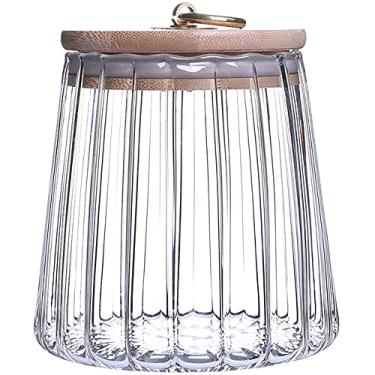 Imagem de Porta-chá de vidro simples, recipiente de chá para uso doméstico, tanque de armazenamento de especiarias, tanques de armazenamento de chá, potes de cerâmica (cone)