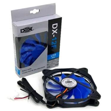 Imagem de Cooler Fan Led 120x120x25 Ventoinha para Gabinete PC Desktop Computador 12cm 120mm Dex DX12F Azul