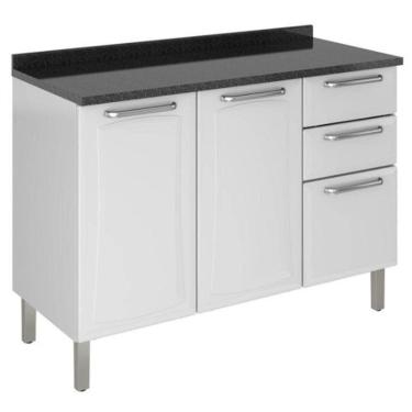 Imagem de Balcão Tarsila 3 Portas 2 Gavetas Com Tampo Itatiaia Branco