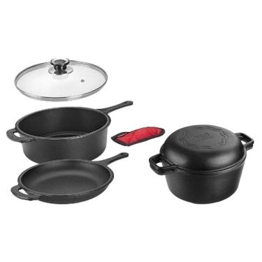 Imagem de Kit Caçarola e Frigideira Multiuso com Forno Holandês 5L