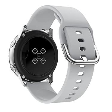 Imagem de Pulseira de relógio de 20 mm, pulseira de silicone compatível com Samsung Galaxy Watch 5, 40 mm, 44 mm/5 Pro 45 mm/4 40 mm 44 mm/4 Classic 42 mm 46 mm/3 41 mm/Active Active 2 pulseira esportiva de silicone macio para homens e mulheres