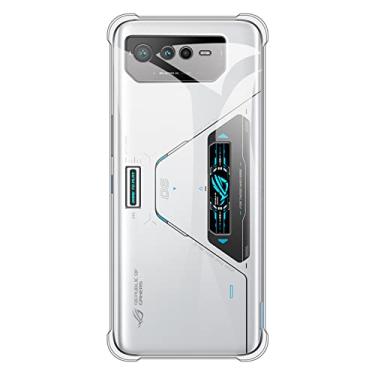 Imagem de Shantime Capa para Asus ROG Phone 6 Pro, capa traseira de TPU macio à prova de choque de silicone anti-impressões digitais capa protetora de corpo inteiro para Asus ROG Phone 6 Pro (6,78 polegadas) (transparente)
