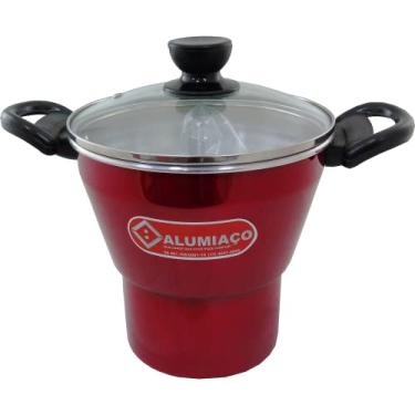 Imagem de Cuscuzeira 18cm Vermelha Cuscuz Legumes Vapor