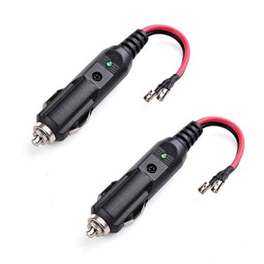 Imagem de Cable Matters Pacote com 2 cabos de reposição para plugue de luz de cigarro de 12 V com chumbo – fusível de 15 A e luz indicadora verde