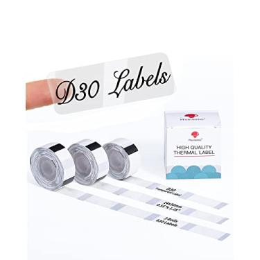 Imagem de Fita adesiva transparente D30 - Fita adesiva transparente D30 14 x 30 mm / papel de etiqueta transparente Memoking D30 compatível com fita de etiqueta Phomemo D30 - 3 rolos de etiquetas D30
