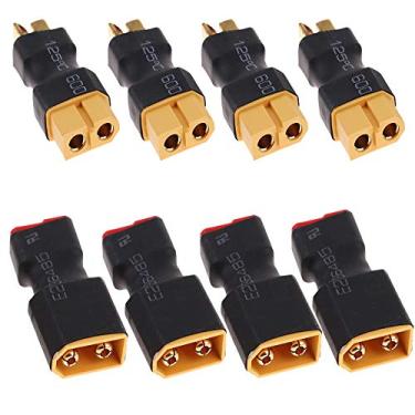 Imagem de 4 pares de conectores XT60 para adaptador sem fio Deans T-Plug para baterias RC (4 peças conector macho XT60 para conector fêmea Deans T + 4 peças fêmea XT60 para conector Deans T macho