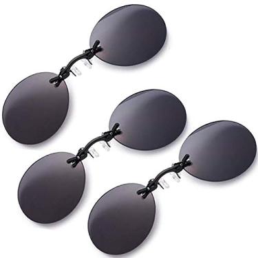 Imagem de Pacote com 3 óculos de sol retrô redondos clipe no nariz Matrix Morpheus Movie sem aro, Pacote com 3, Normal Size