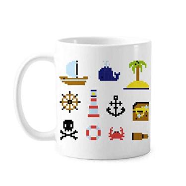 Imagem de Summer Sail Treasue Hunt Caneca Pixel Cerâmica Café Porcelana Utensílios de Mesa