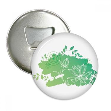 Imagem de Abridor de garrafas de flor de lótus, sapo, folhas de plantas, flores, ímã de geladeira, emblema multifuncional