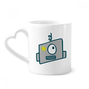 Imagem de Caneca de robô de olho único Universo e alienígena caneca de café cerâmica copo de coração de vidro