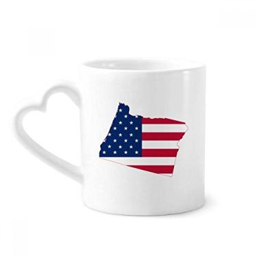 Imagem de Oregon EUA Mapa Estrelas Listras Bandeira Caneca Café Cerâmica Copo Coração Vidro