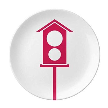 Imagem de Prato de porcelana decorativa de porcelana com vectorgrafia vermelho