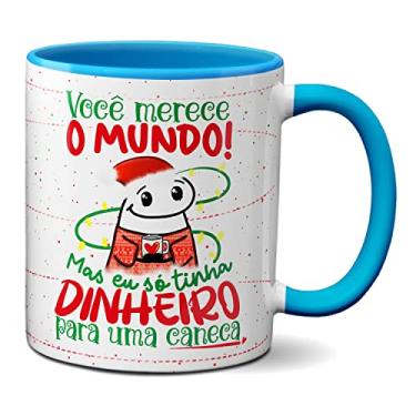 Imagem de Caneca Flork de Natal Frase Só Tinha Dinheiro Pra Caneca (Azul)