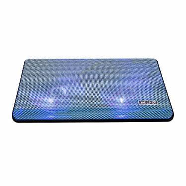 Imagem de Qudai Refrigerador para laptop de alto desempenho Notebook Cooling Pad Coolers duplos Cooler com duas portas USB Suporte para laptops menores de 17 polegadas Azul