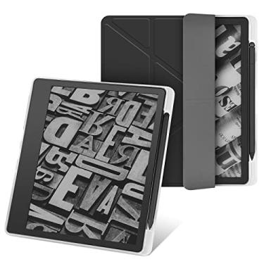 Imagem de Enoxboo Capa dobrável com suporte para Kindle Scribe de 10,2 polegadas, com função automática de despertar e hibernar, compartimento oculto para caneta
