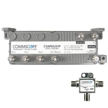 Imagem de Amplificador passivo VoIP 5 Way CSAPDU5VPI HomeConnect Commscope com insertor de energia