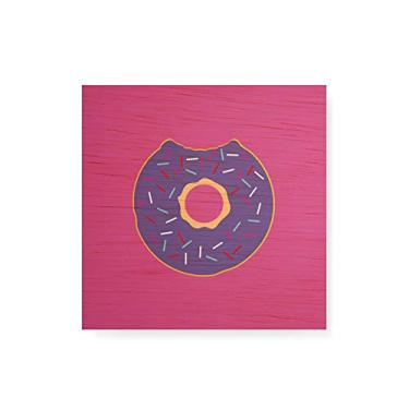 Imagem de Arte Maníacos Quadro Decorativo em Madeira Donut Roxo - 30x30cm