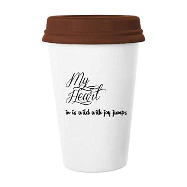 Imagem de Caneca de cerâmica com a frase "My Heart Joy" da Famous Poetry