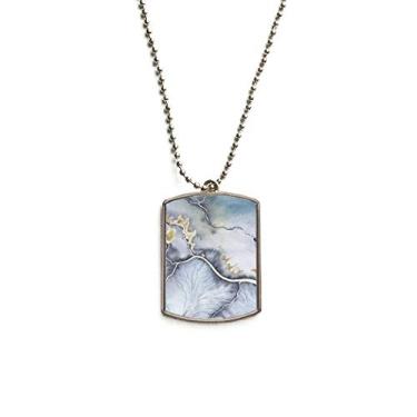 Imagem de DIYthinker Colar para animais de estimação com pingente de corrente de aço inoxidável com sombreamento abstrato de tinta