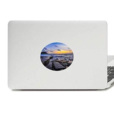 Imagem de Adesivo de notebook com emblema de vinil e imagem da natureza da pedra do oceano