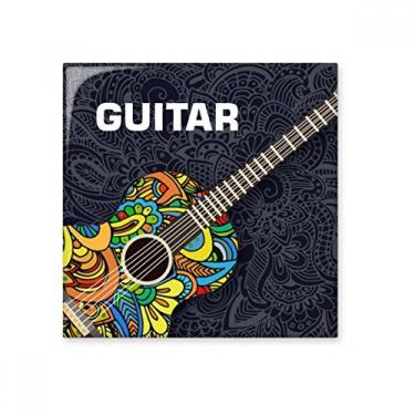 Imagem de Decalque brilhante de azulejo de cerâmica com estampa de instrumento musical de guitarra