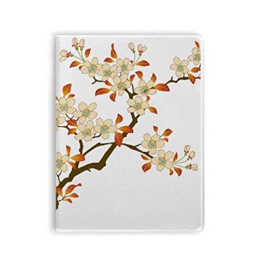 Imagem de Caderno de papel de parede com estampa de folhas de flor, pasta de goma