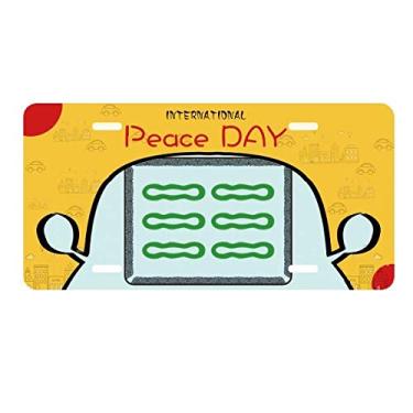 Imagem de DIYthinker Mahjong Barra de bambu 6 azulejos padrão placa etiqueta decoração de carro dia da paz