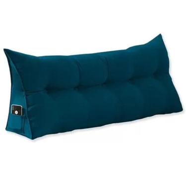 Imagem de Cabeceira Almofada Mel Casal 140 cm Suede Azul Marinho - LM DECOR