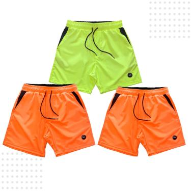 Imagem de Bermuda Shorts Masculino Treino Praia Verão Academia Kit c3 2 laranja 1 amarelo