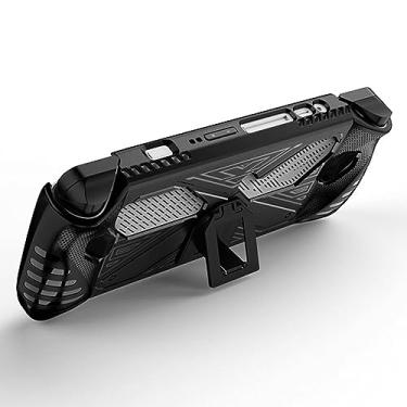 Imagem de HUAYUWA Capa protetora preta com suporte para ROG Ally 17.8 cm Gaming Handheld 2023, capa de TPU macio, proteção total, design ergonômico, proteção antiqueda