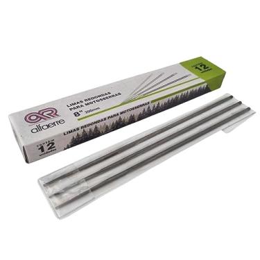 Imagem de Kit 3 Lima Redonda Afiar Amolar Motosserra 200mm 3/16 4.8mm