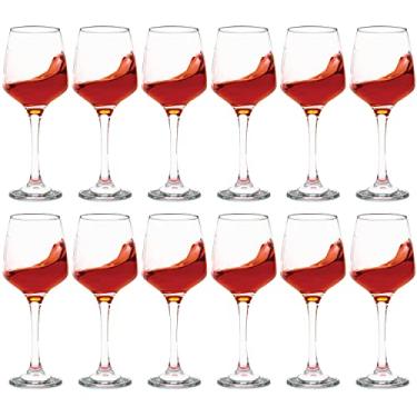 Imagem de Vikko Taças de vinho, conjunto de 12 taças de vinho tinto, taça de vinho transparente de 400 ml, clássico e durável, taças europeias