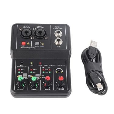 Imagem de Mini Console De Placa De Som USB Portátil,Mixer De áudio De 2 Canais, Placa De Som USB 48V Console Compacto De Mixagem De Som, Para Gravação De Música Em Casa Karaokê Internet
