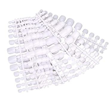 Imagem de Unha Postiça, Ponta de Unha Artificial Portátil Faça você Mesmo Com Cobertura Completa para Festa de Casamento para Manicure (Branco Brilhante)