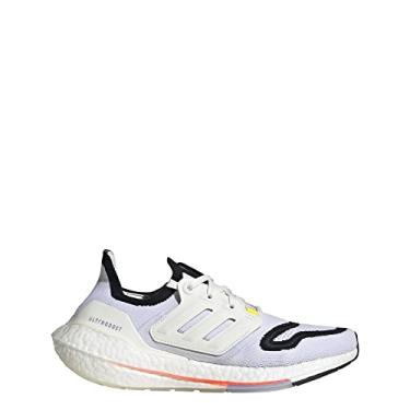 Imagem de adidas Tênis de corrida feminino Ultraboost 22, Núcleo branco/branco/vermelho solar, 7
