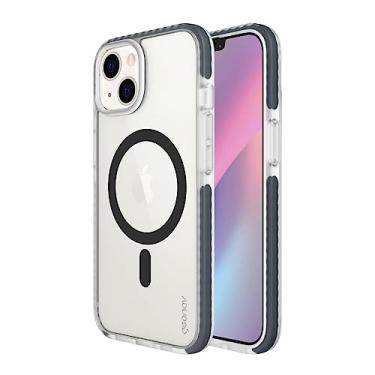 Imagem de Geonav, Capa protetora Impact Pro iPhone 13 Pro Max, TPU flexível nas extremidades, Compatível com o sistema de imãs MagSafe®, IPI13PMSG, Transparente/Cinza Escuro