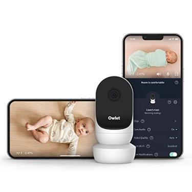 Imagem de Owlet Cam 2 – Câmera inteligente para monitor de bebê – Transmita vídeo e áudio HD seguros com visão noturna, zoom 4x, visão e som de ângulo amplo, notificações de movimento e choro – Branco