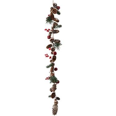 Imagem de Belas Guirlanda de outono simples moderna mini ornamento pendurado de natal guirlanda de pinha natural para porta da frente portão de jardim decoração de casa diverso