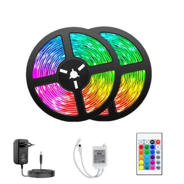 Imagem de Fita Led 10 Metros Colorida Rgb 5050 Piscina Sanca Fachada Gamer Acompanha Fonte
