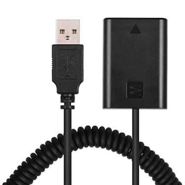 Imagem de Adaptador de acoplador de bateria falsa 5V USB NP-FW50 com cabo de mola flexível compatível com câmera Sony A7 A7II A7R A7S A7RII A7SII A6000 A5000 A3000 NEX5 NEX3 ILDC