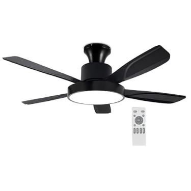 Imagem de Ventiladores De Teto Modernos Com Luzes, Motor DC Silencioso De 6 Velocidades, Ventilador De Teto De 3 Lâminas, Ventilador De Teto Com Controle Remoto Para Quarto De Pátio (Color : Style 4, Size : 5