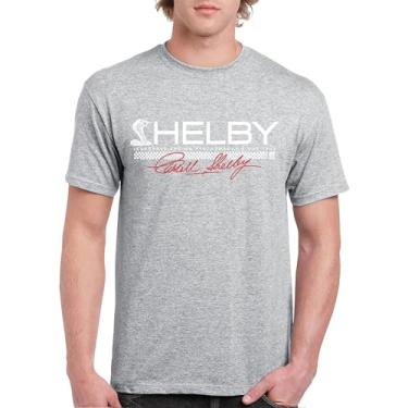Imagem de Camiseta masculina Shelby Legendary Racing Performance Since 1962 Mustang Cobra GT Muscle Car GT500 Powered by Ford, Cinza, XXG