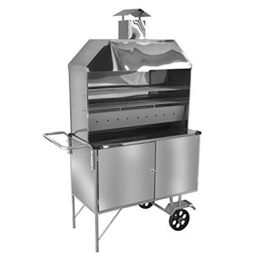 Imagem de Carrinho Churrasqueira Churrasco Espetinhos Luxo Estendido Inox Rodas Maciças - Le05m - Cefaz