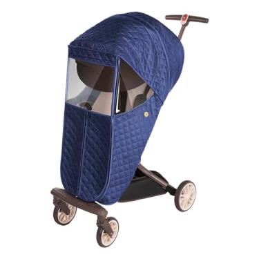 Imagem de Byforphye Capa de inverno para carrinhos de bebê, Capa de vento para carrinho de bebê Capa de chuva resistente à chuva, neve, vento e poeira para carrinhos de bebê (B-azul-marinho)