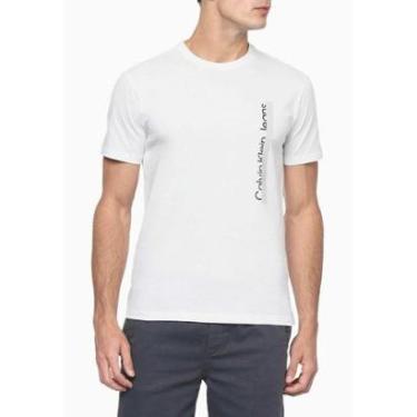 Imagem de Camiseta Mc Ckj Masculina Logo Faixa Gel Calvin Klein - Branco Branco M-Masculino