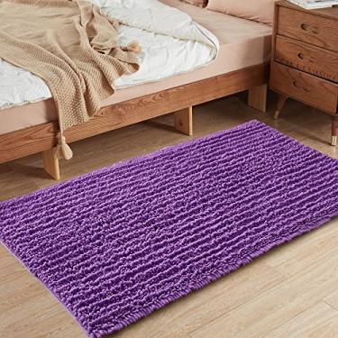 Imagem de FLOLEOPA Tapetes de banheiro de microfibra de pelúcia macia, tapetes de banho absorventes antiderrapantes, lavagem à máquina, tapetes de banho secos para banheira, chuveiro e banheiro (79 x 149 cm,