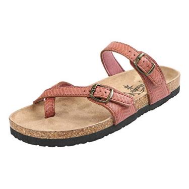 Imagem de Northside Anya Sandália feminina de cortiça com tira de couro, Henna vermelha, 6