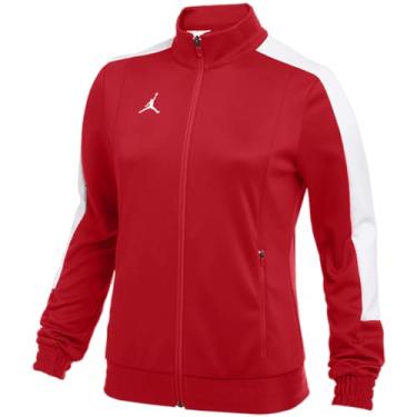 Imagem de Nike Jordan Jaqueta feminina de basquete com zíper completo, Vermelho/branco., G