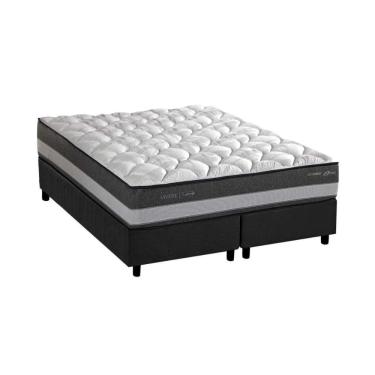 Imagem de Conjunto Box King: Colchão Molas Herval Maxspring Minsque C1625 + Base CRC Suede Gray(193x203x27)