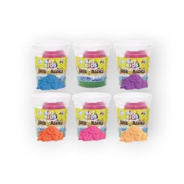 Imagem de Areia Mágica Cinética 200g Art Kids Kit Com 6 Unidades